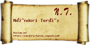 Nándori Teréz névjegykártya